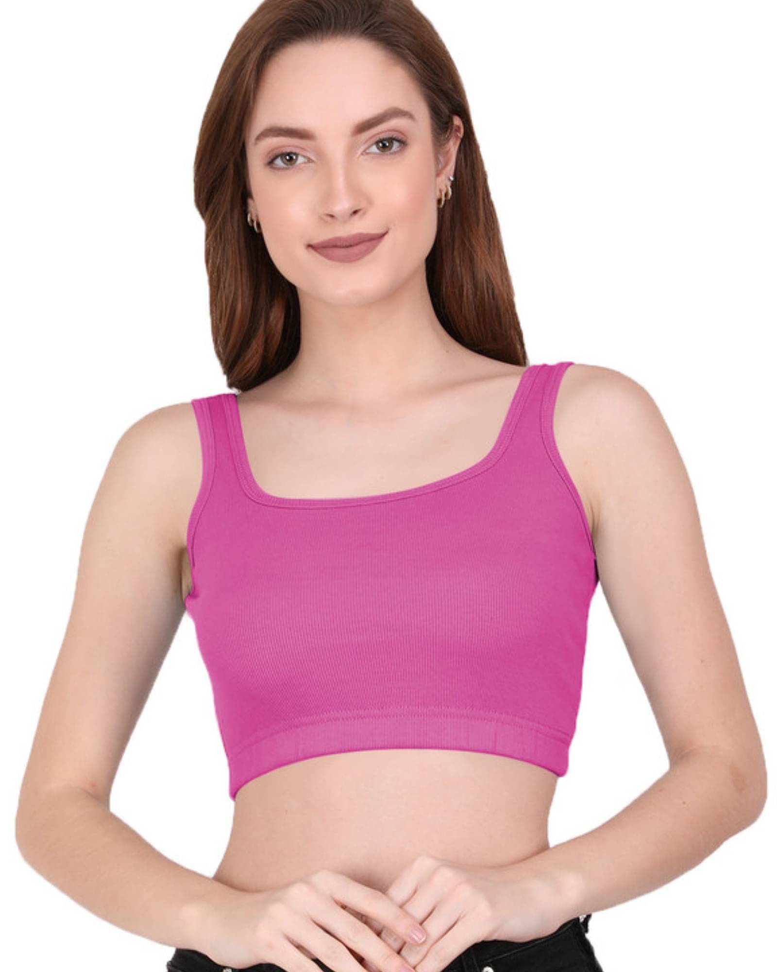 THE BLAZZE Women's Cotton Crop Top ( Pink ) THE BLAZZE Women's Cotton Crop Top ( Pink )