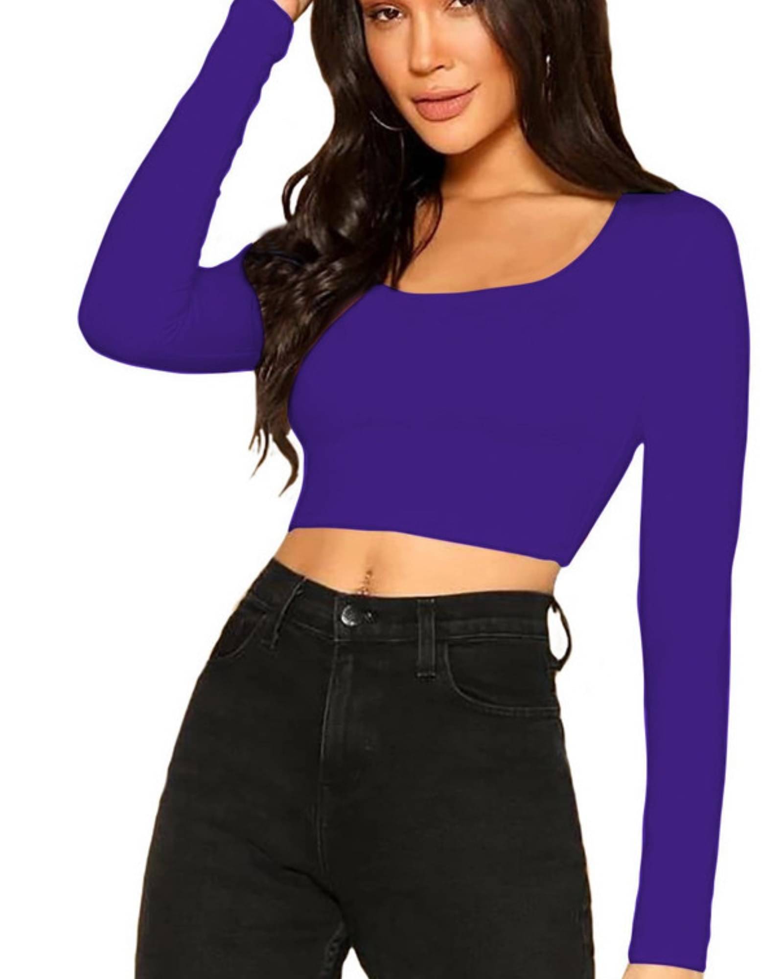     			THE BLAZZE Women's Cotton Crop Top ( Purple )