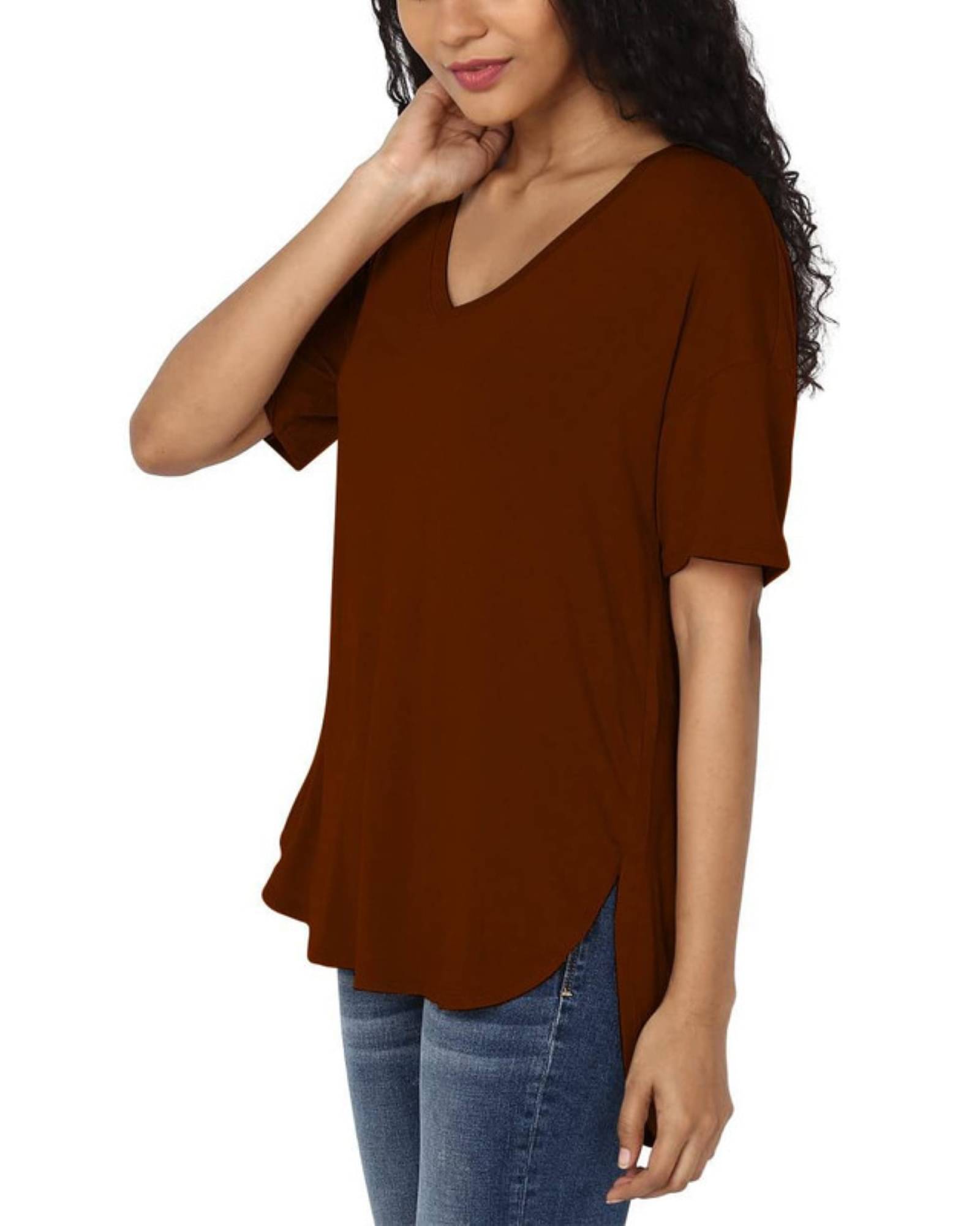 THE BLAZZE Women's Cotton Crop Top ( Brown )     			THE BLAZZE Women's Cotton Crop Top ( Brown )