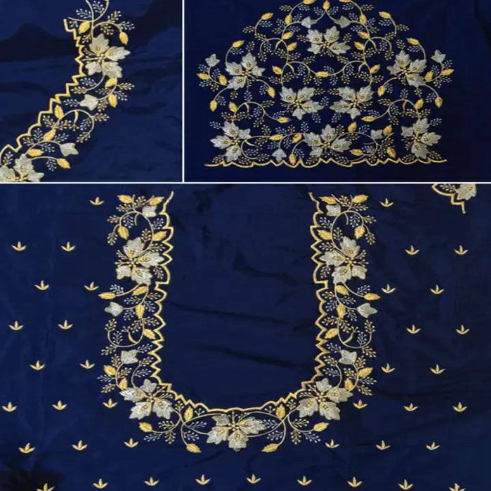 krishna trends Navy Blue Unstitched Art Silk Women's Blouse ( Pack of 1 ) krishna trends Navy Blue Unstitched Art Silk Women's Blouse ( Pack of 1 )
