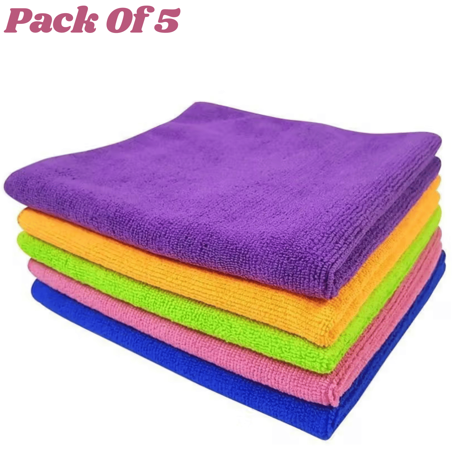     			AKSMIT Multicolor 250 GSM Microfiber Cloth For Automobile ( Pack of 5 )