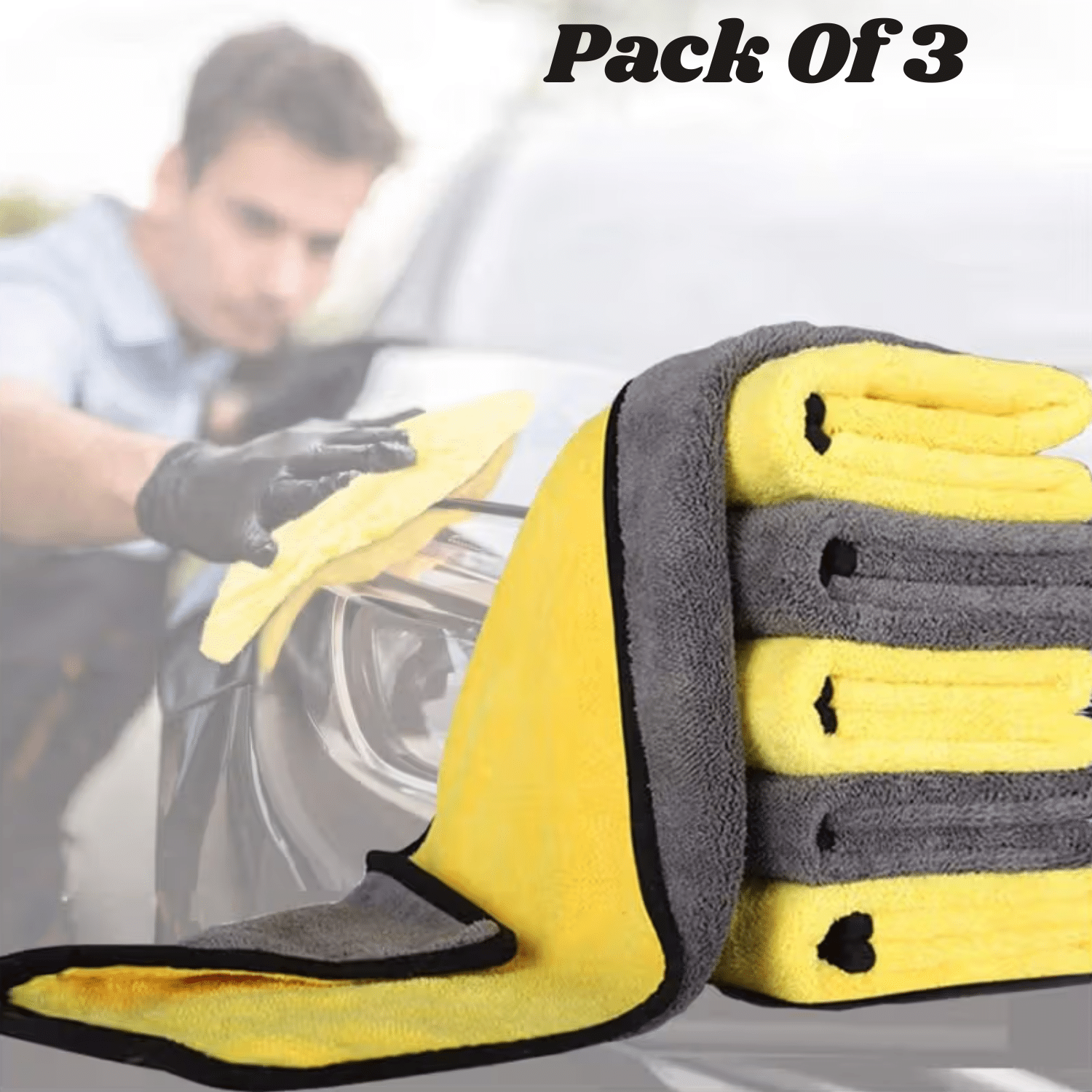     			AKSMIT Multicolor 800 GSM Microfiber Cloth For Automobile ( Pack of 3 )