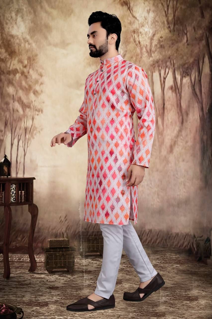    			AMAR VSTRA Multicolor Cotton Blend Regular Fit Men's Kurta Pyjama Set ( Pack of 1 )