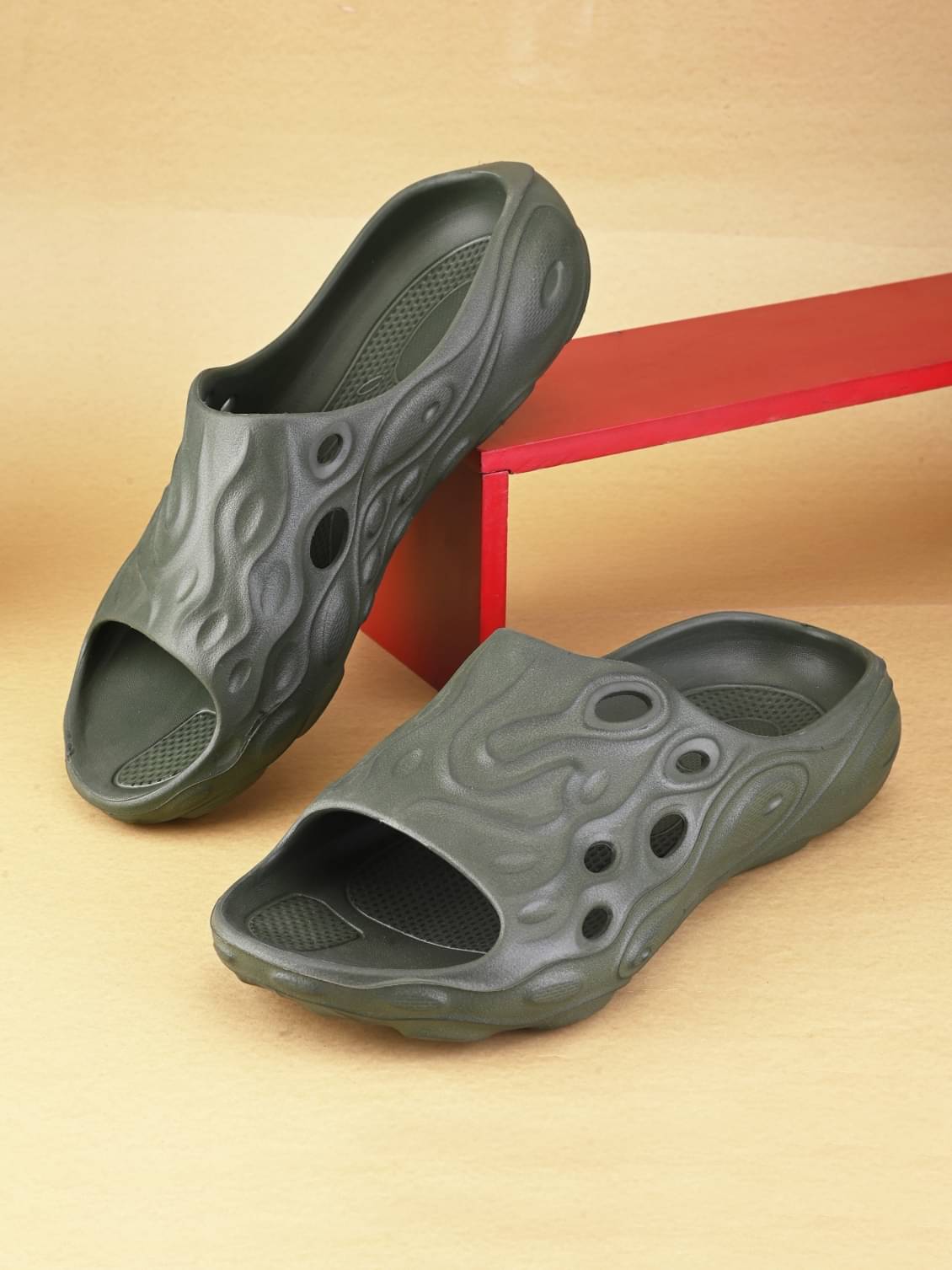     			Big Fox Olive Men's Slide Flip Flop