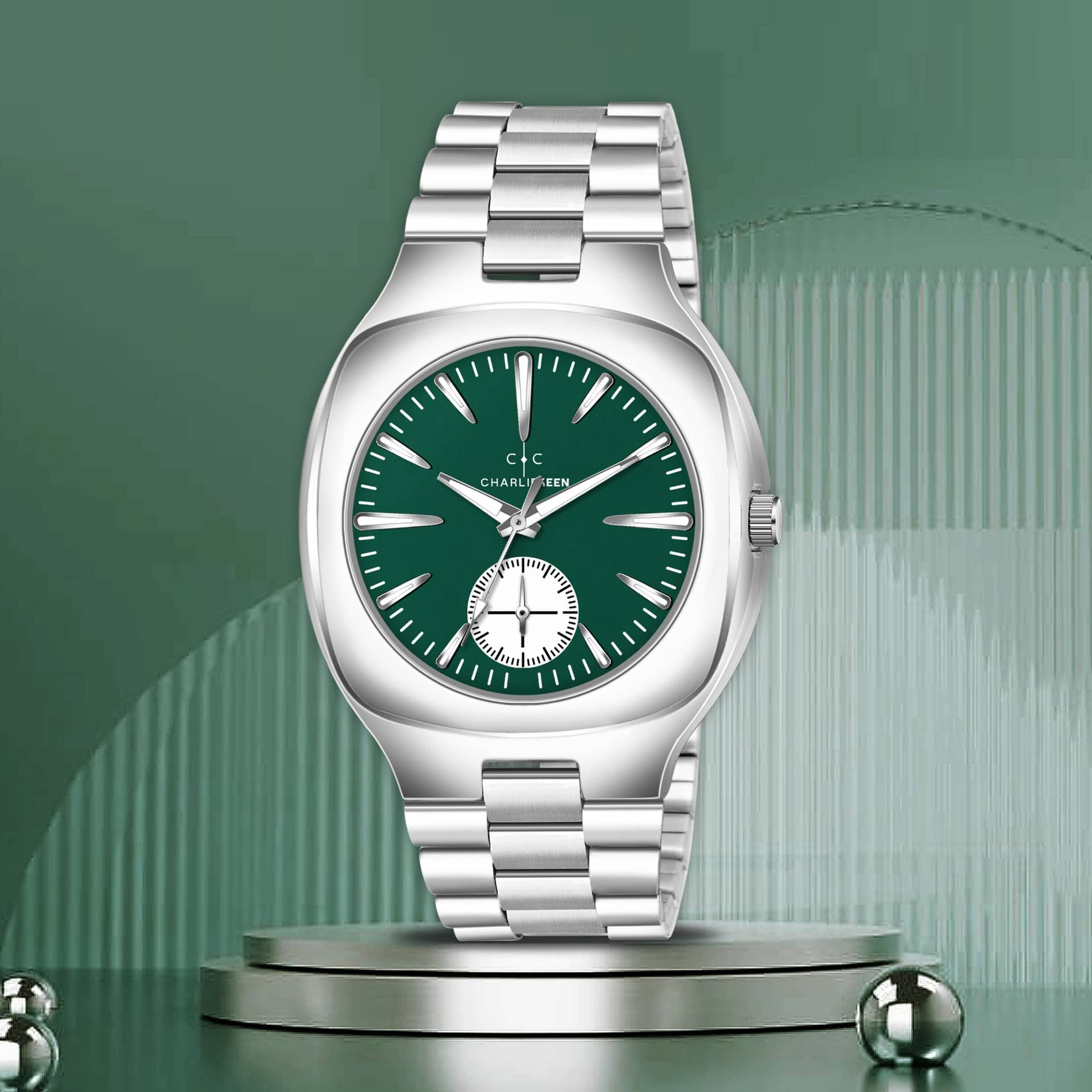 CHARLIEKEEN Silver Stainless Steel Analog Men's Watch