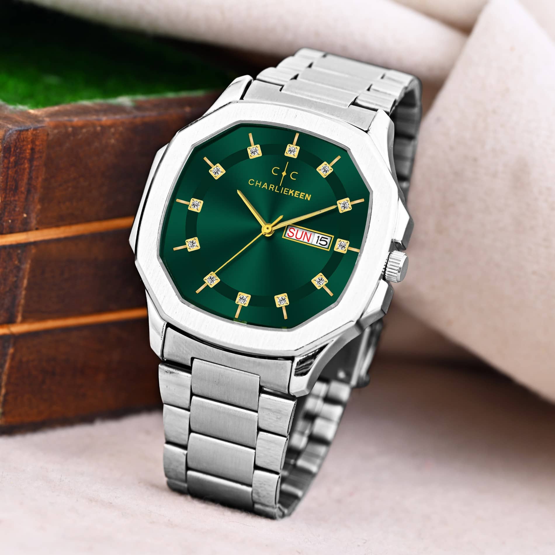 CHARLIEKEEN Silver Stainless Steel Analog Men's Watch
