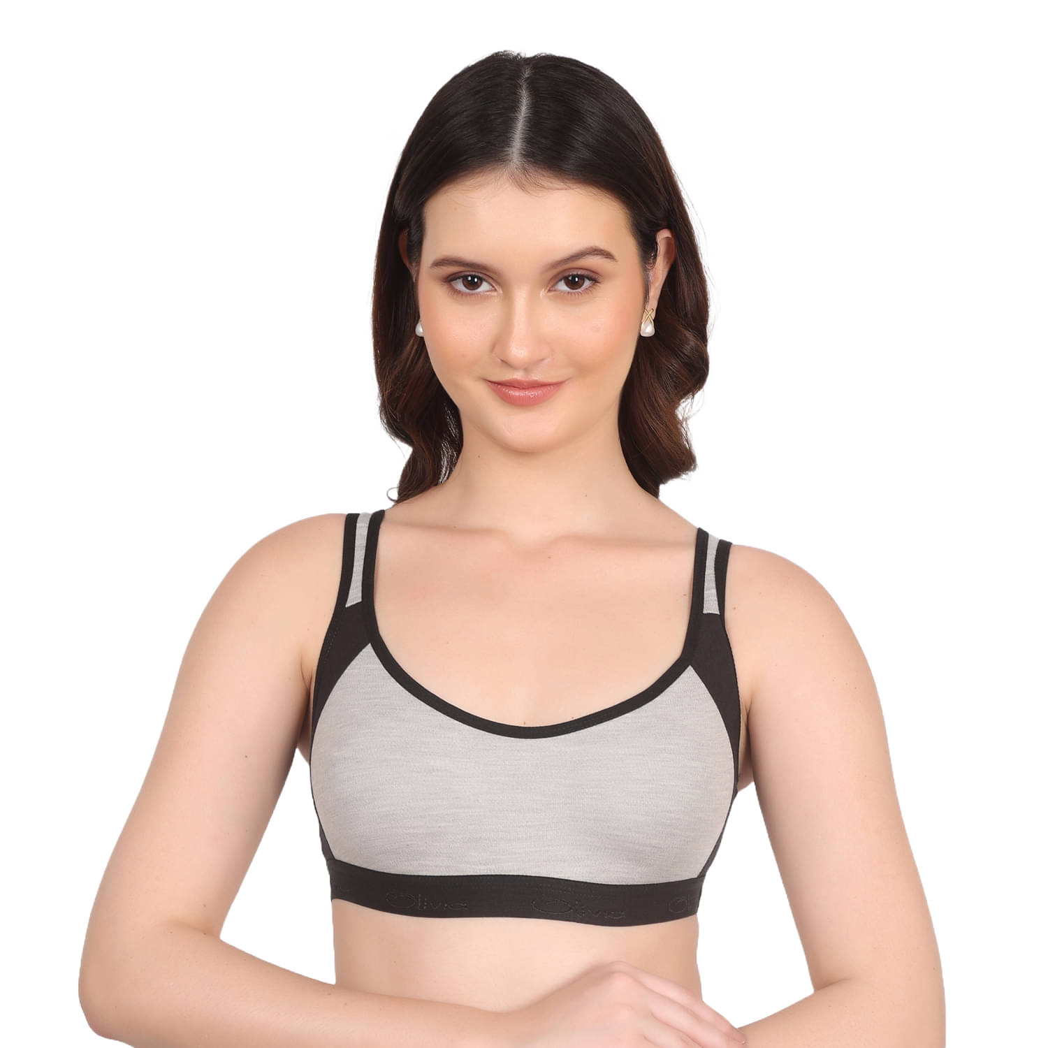     			Da Ritu's Pack of 1 Cotton Blend Non Padded Everyday Bra For Women ( Dark Grey )