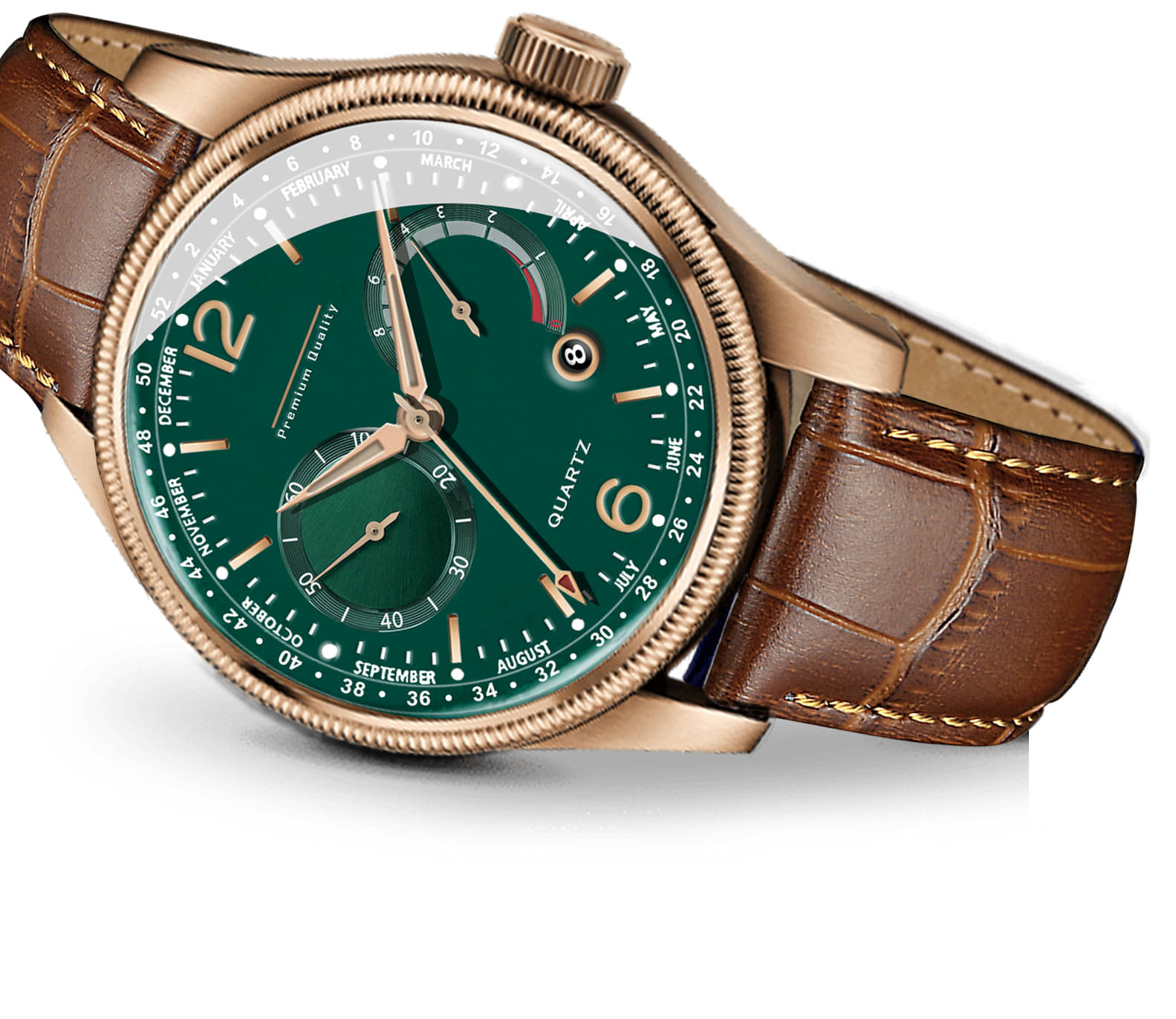     			DoubleRun Brown Leather Analog Men's Watch