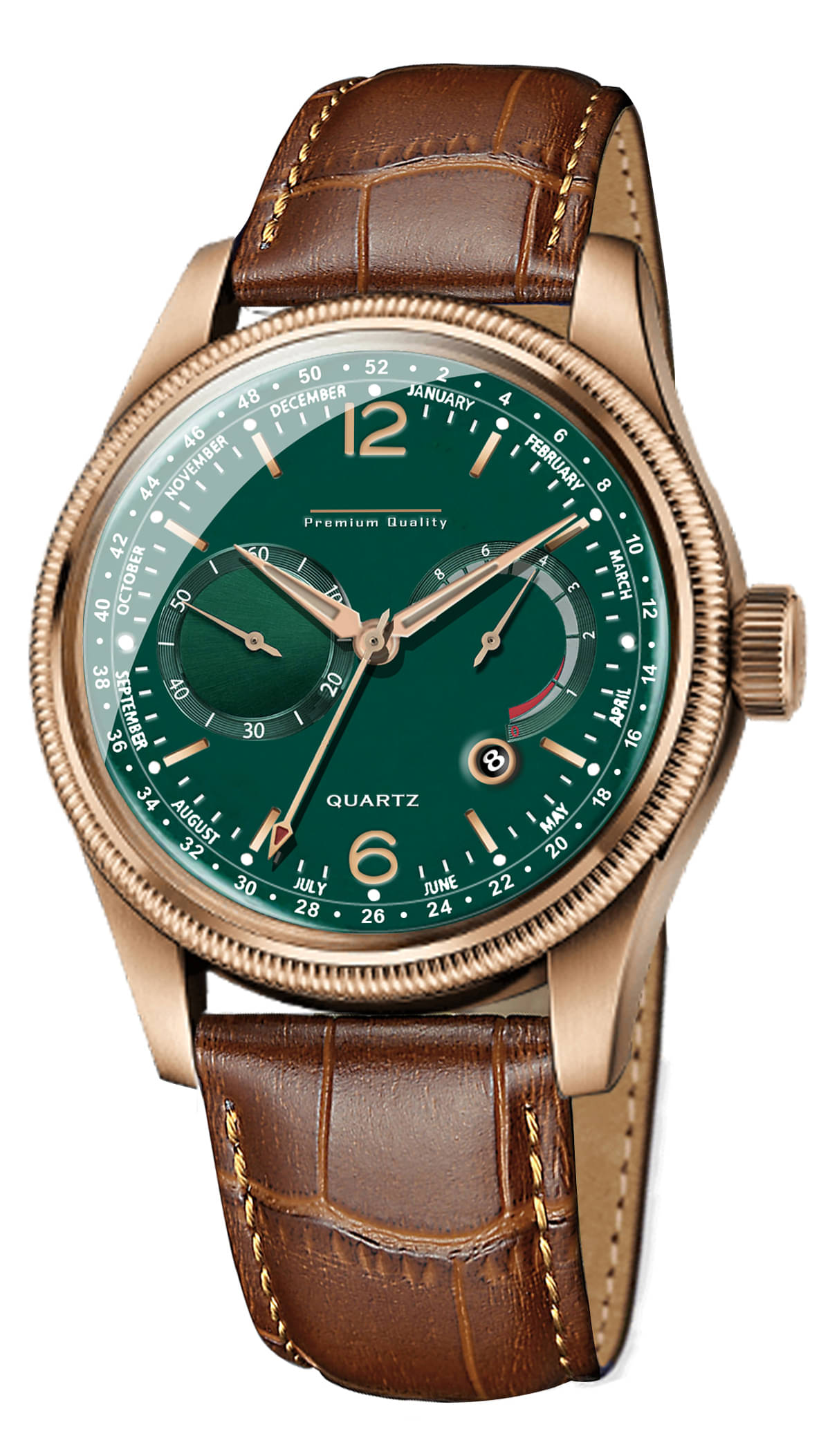     			DoubleRun Brown Leather Analog Men's Watch