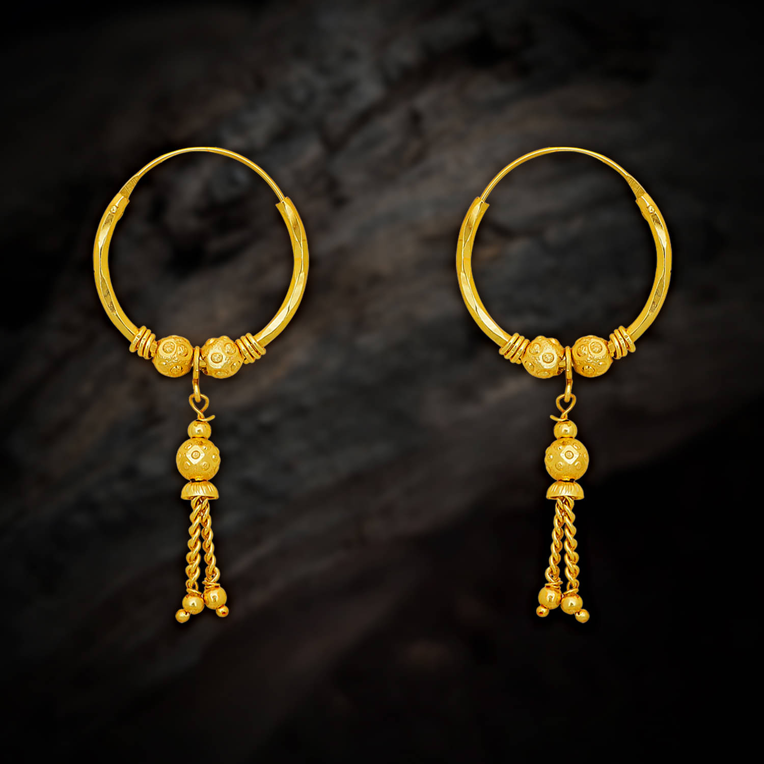     			Drashti Collection Golden Bali Earrings ( Pack of 1 )