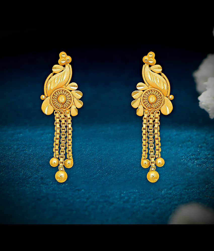 Drashti Collection Golden Danglers Earrings ( Pack of 1 ) - Earrings | Buy online on ZillyBuy