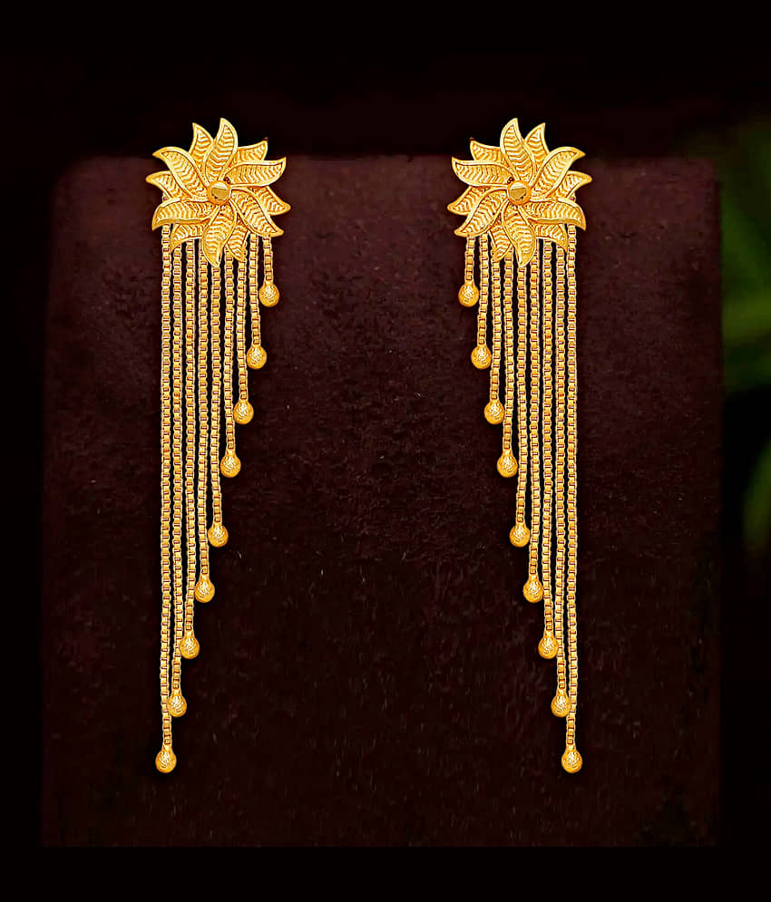 Drashti Collection Golden Danglers Earrings ( Pack of 1 ) - Earrings | Buy online on ZillyBuy