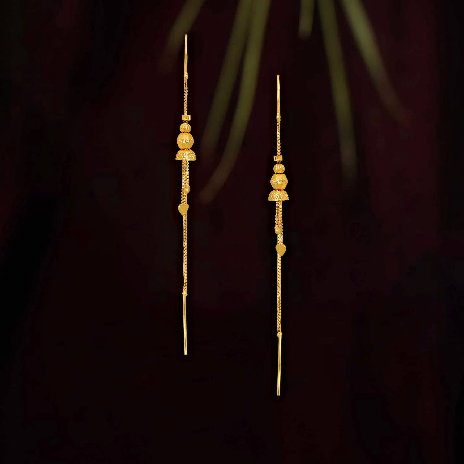     			Drashti Collection Golden Threader Earrings ( Pack of 1 )