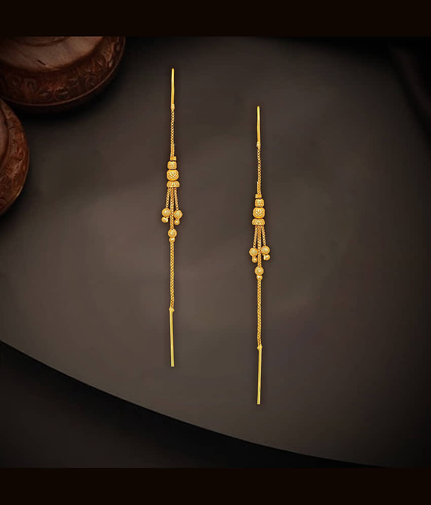 Drashti Collection Golden Threader Earrings ( Pack of 1 ) - Earrings | Buy online on ZillyBuy