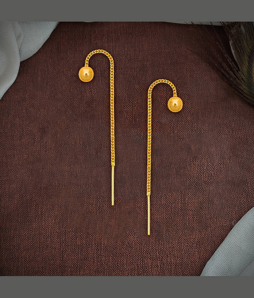 Drashti Collection Golden Threader Earrings ( Pack of 1 ) - Earrings | Buy online on ZillyBuy