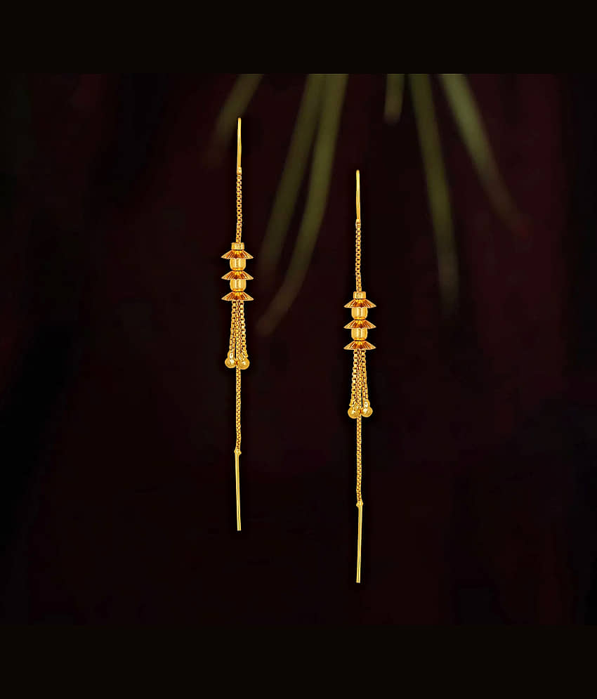 Drashti Collection Golden Threader Earrings ( Pack of 1 ) - Earrings | Buy online on ZillyBuy