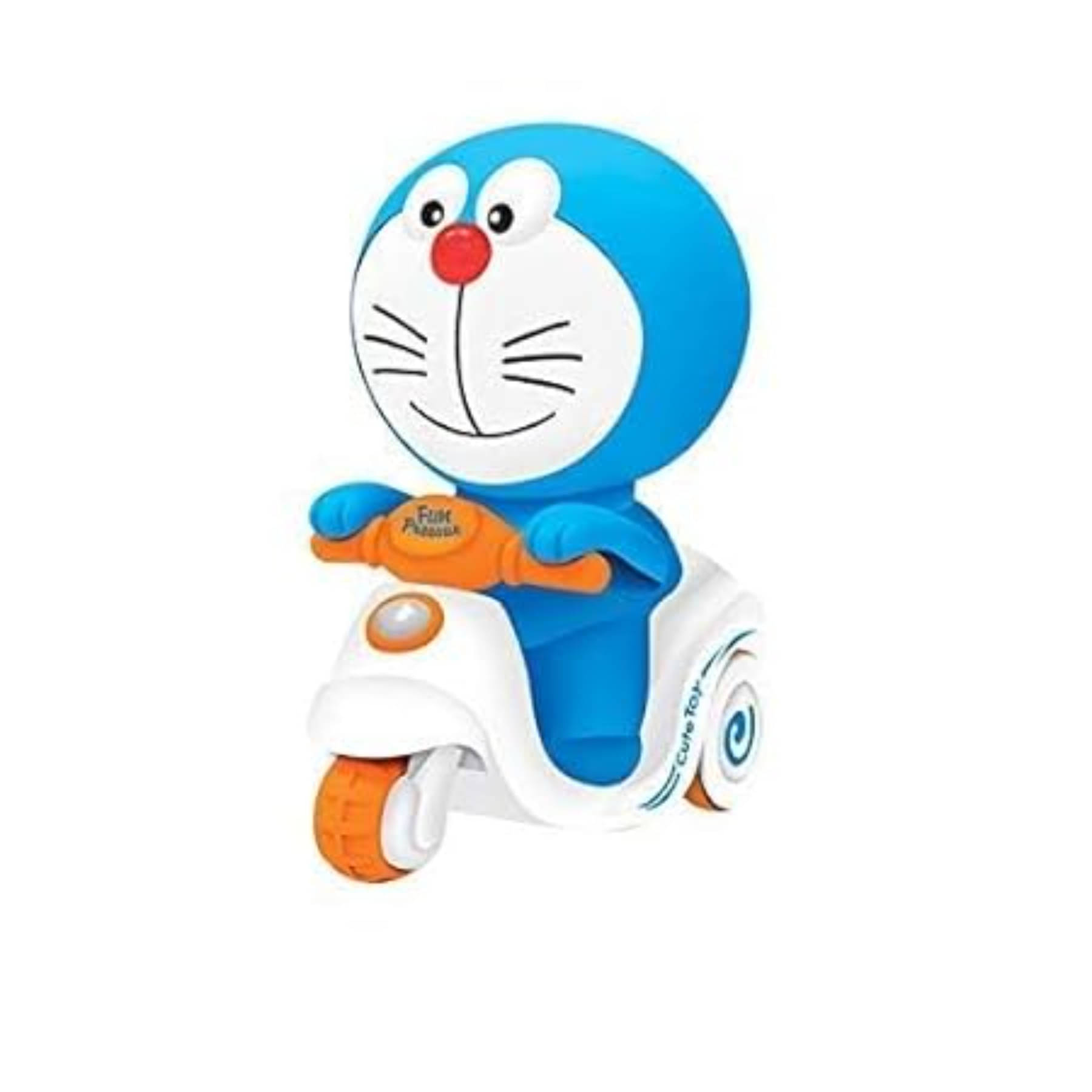    			Esnapy  Doraemon Unbreakable Press and Go Toy for Kids Pressure Friction Toddler Car Toy, Push and Go Doraemon Scooter Toy (Pack of 1)