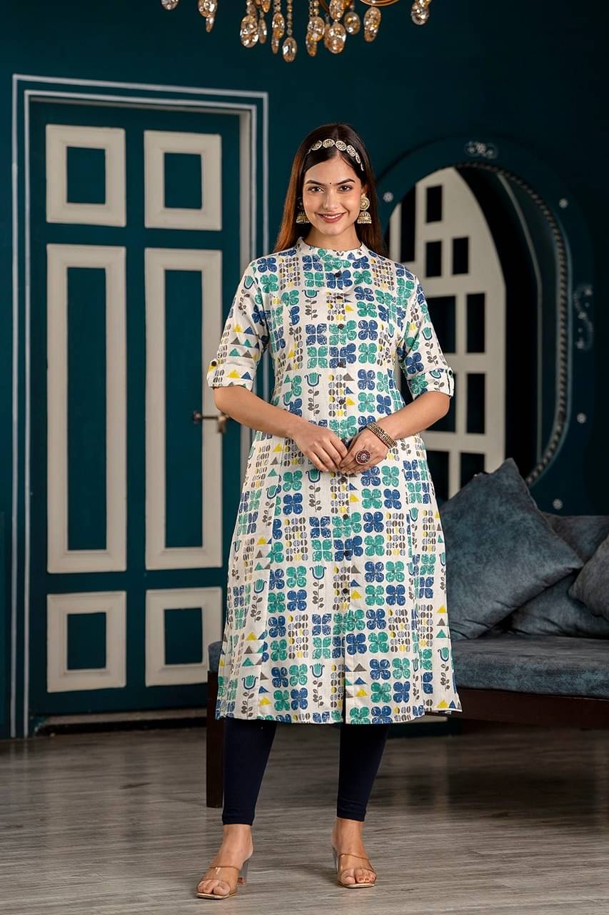     			FASHION N YOU Women Viscose Rayon Printed A-line Kurti ( Multicolor )
