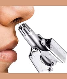 FSN Nose Hair Remover Silver Cordless Dock Trimmer With 1 minutes Runtime