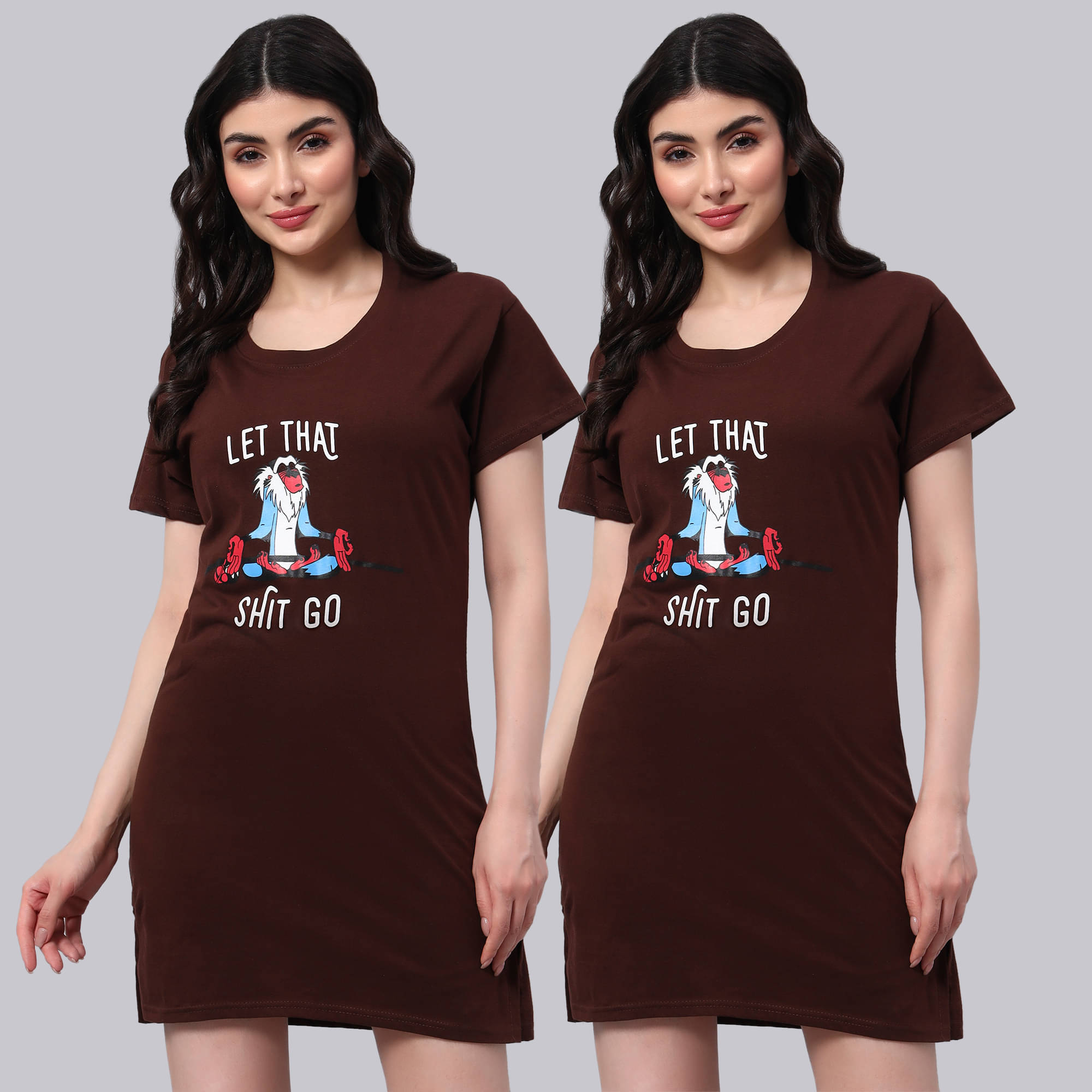     			HEMLOCK Women Cotton Printed Regular Fit Round Neck T-Shirt ( Multicolor )