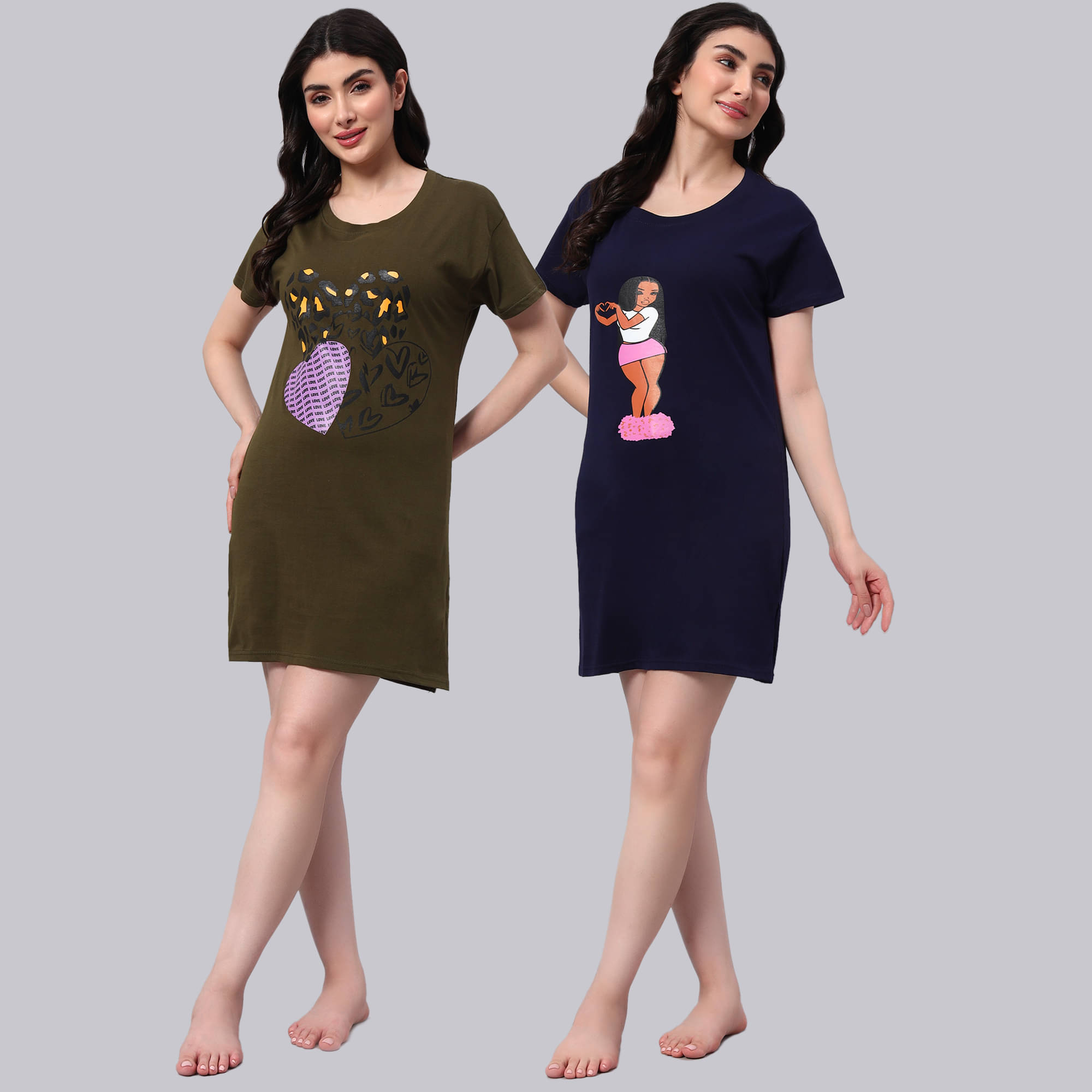     			HEMLOCK Women Cotton Printed Regular Fit Round Neck T-Shirt ( Multicolor 8 )