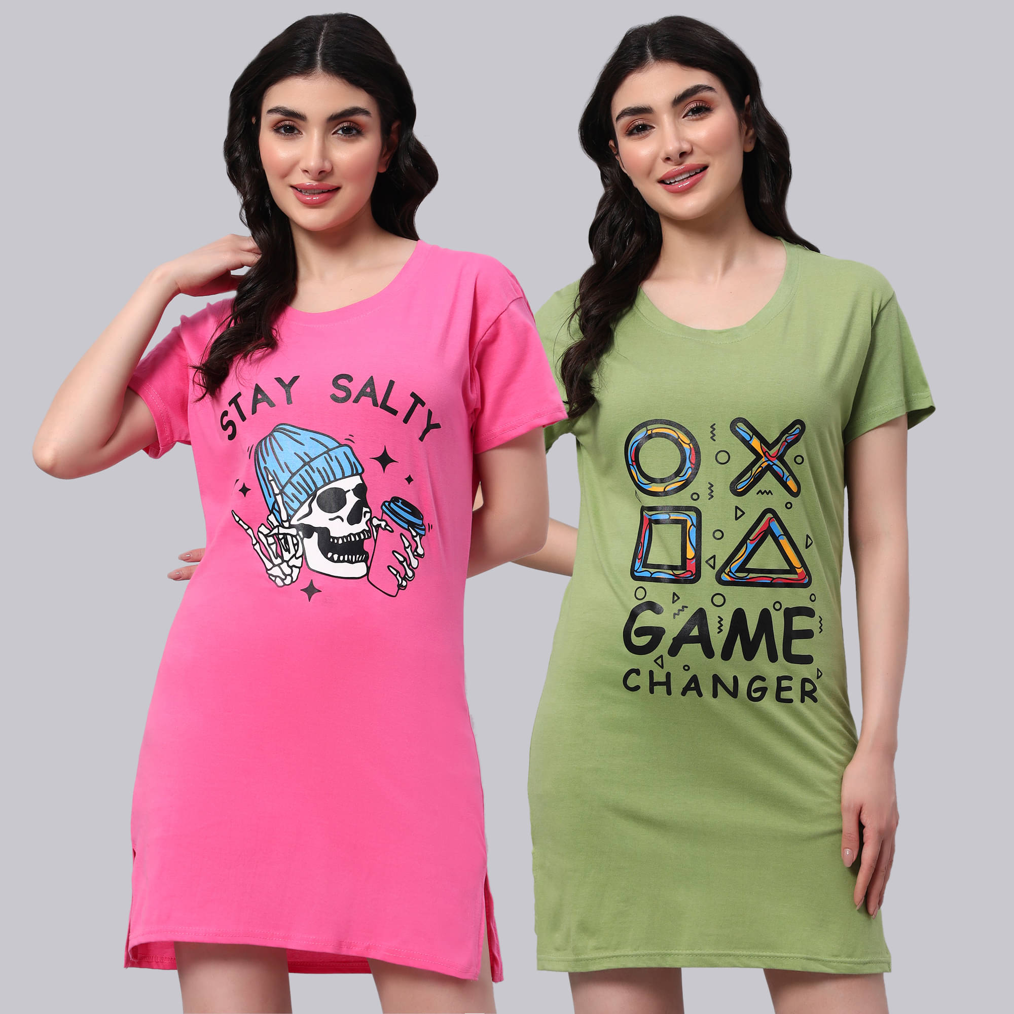 HEMLOCK Women Cotton Printed Regular Fit Round Neck T-Shirt ( Multicolor 5 )     			HEMLOCK Women Cotton Printed Regular Fit Round Neck T-Shirt ( Multicolor 5 )