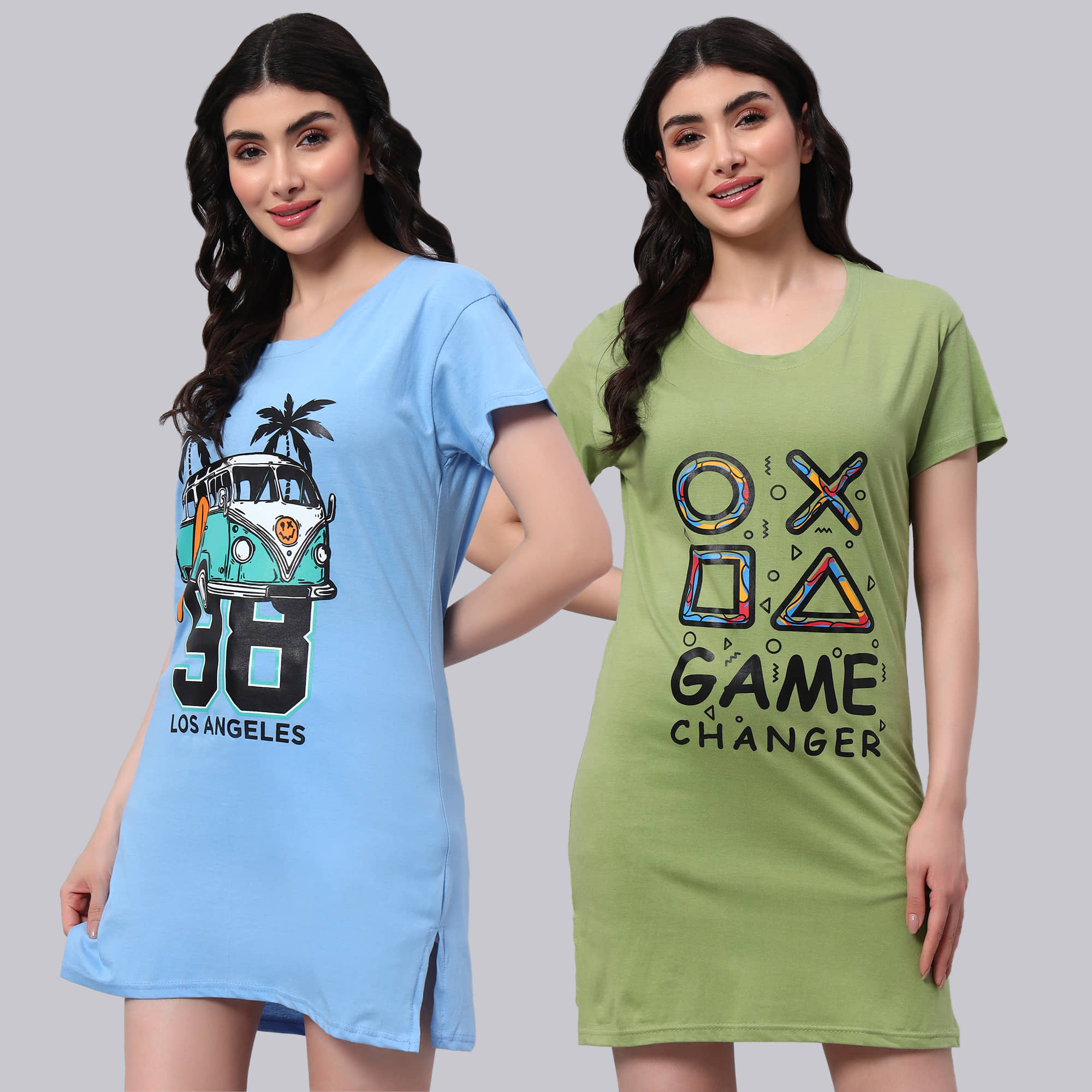 HEMLOCK Women Cotton Printed Regular Fit Round Neck T-Shirt ( Multicolor 4 )