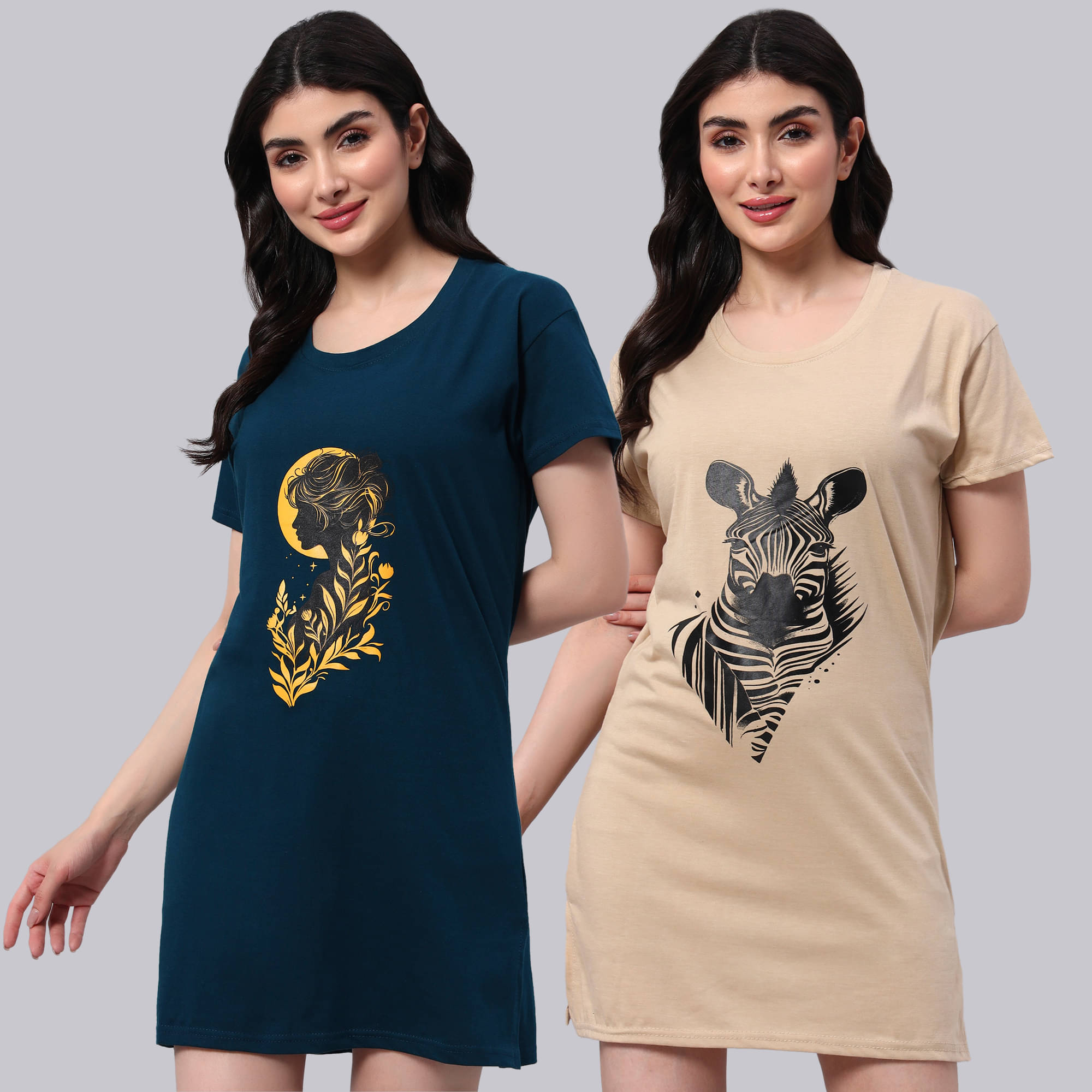 HEMLOCK Women Cotton Printed Regular Fit Round Neck T-Shirt ( Multicolor 2 ) HEMLOCK Women Cotton Printed Regular Fit Round Neck T-Shirt ( Multicolor 2 )