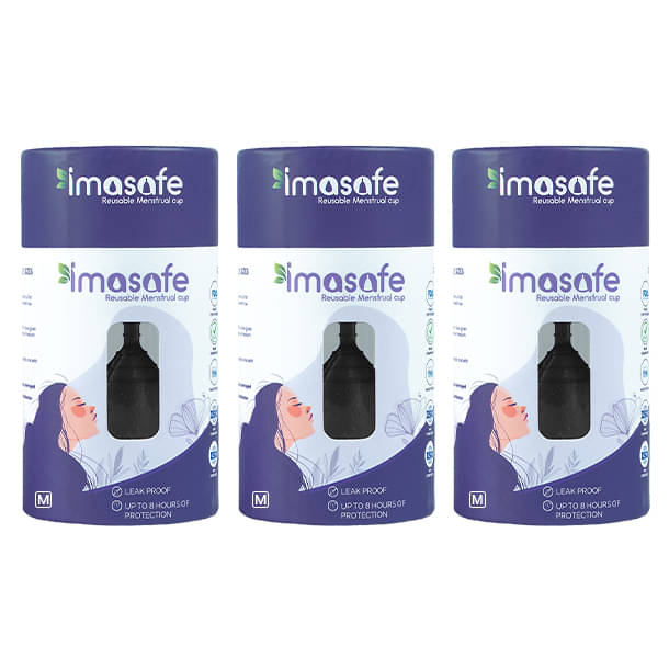 Imasafe Silicone Reusable Menstrual Cup Medium ( Pack of 3 ) Imasafe Silicone Reusable Menstrual Cup Medium ( Pack of 3 )