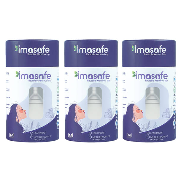 Imasafe Silicone Reusable Menstrual Cup Medium ( Pack of 3 ) Imasafe Silicone Reusable Menstrual Cup Medium ( Pack of 3 )