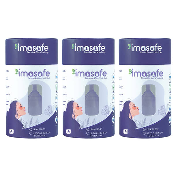 Imasafe Silicone Reusable Menstrual Cup Medium ( Pack of 3 ) Imasafe Silicone Reusable Menstrual Cup Medium ( Pack of 3 )