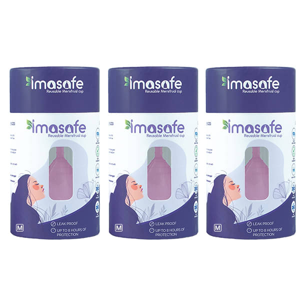     			Imasafe Silicone Reusable Menstrual Cup Medium ( Pack of 3 )