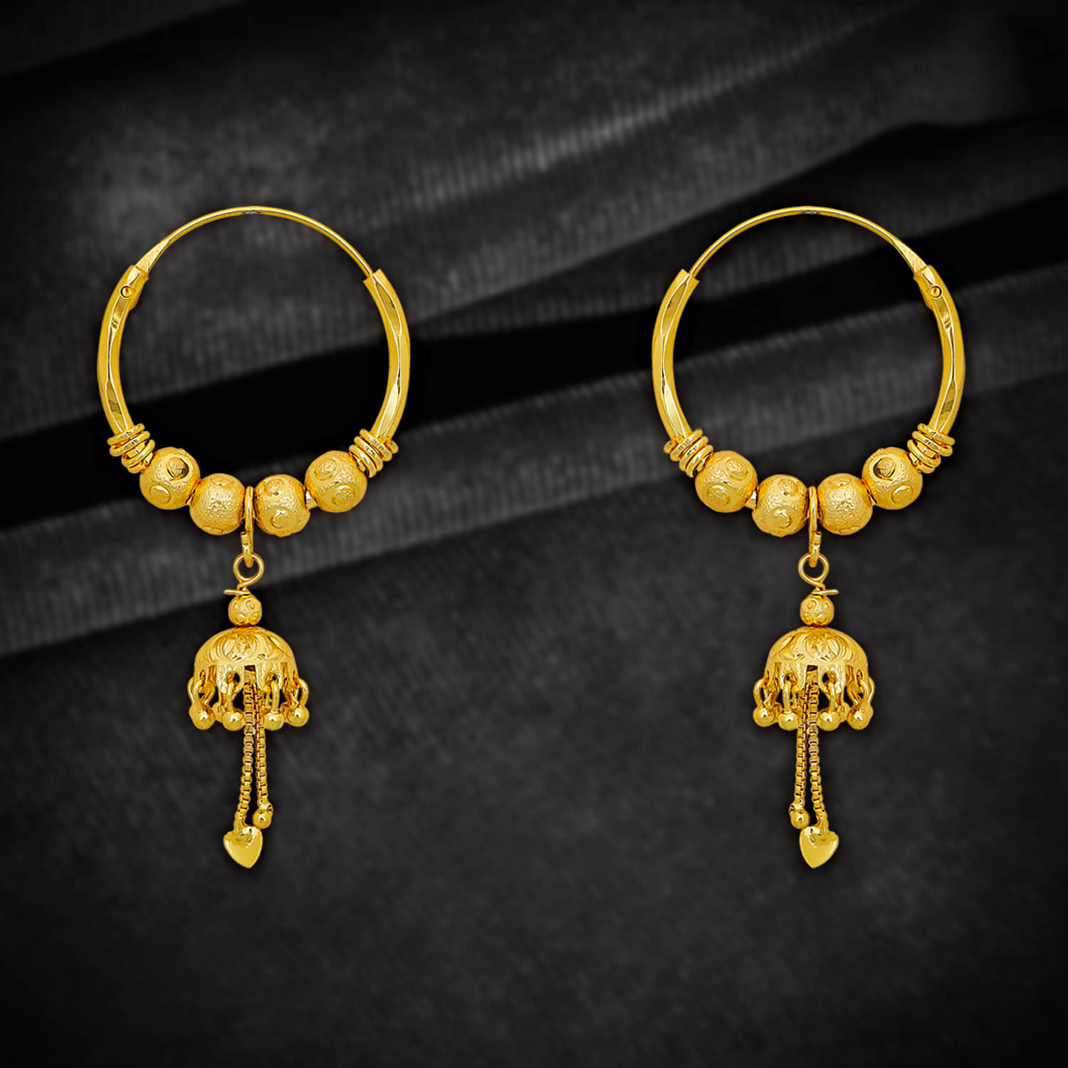 LUV FASHION Golden Bali Earrings ( Pack of 1 ) - Earrings | Buy online on ZillyBuy