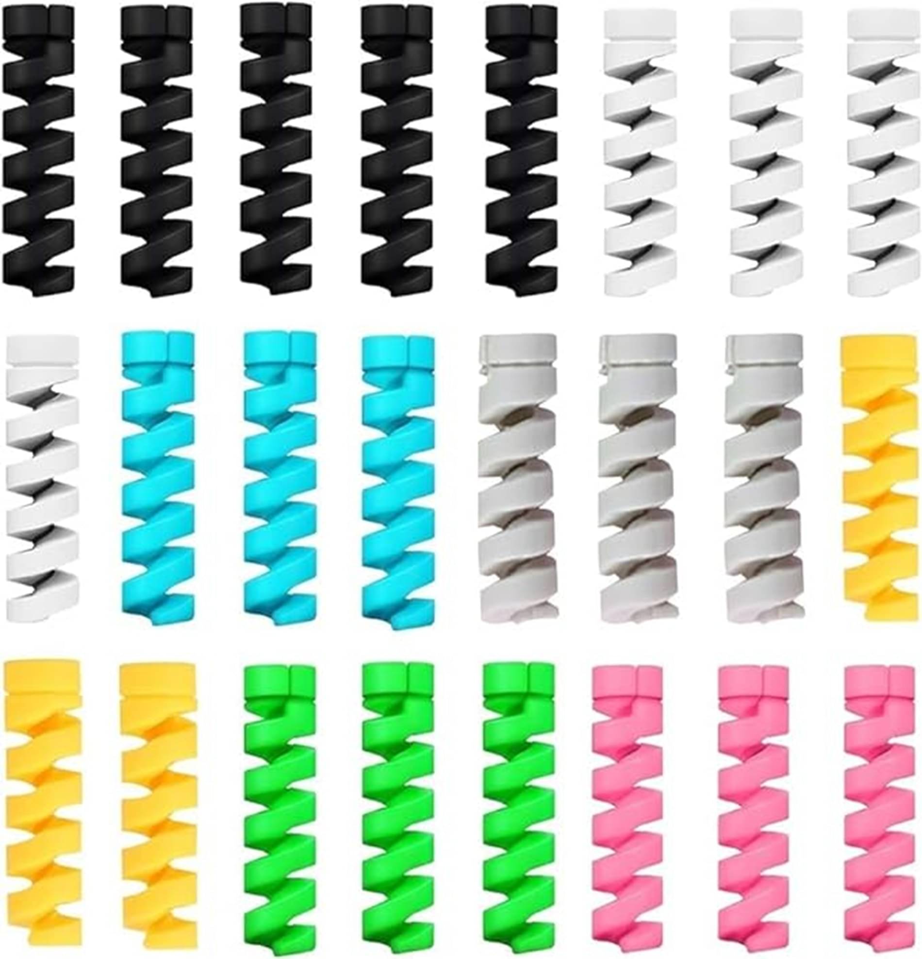 Lapster 28 pcs Mix Spiral Charger Spiral Charger Cable Protectors for Wires Data Cable Saver Charging Cord Protective Cable Cover Lapster 28 pcs Mix Spiral Charger Spiral Charger Cable Protectors for Wires Data Cable Saver Charging Cord Protective Cable Cover