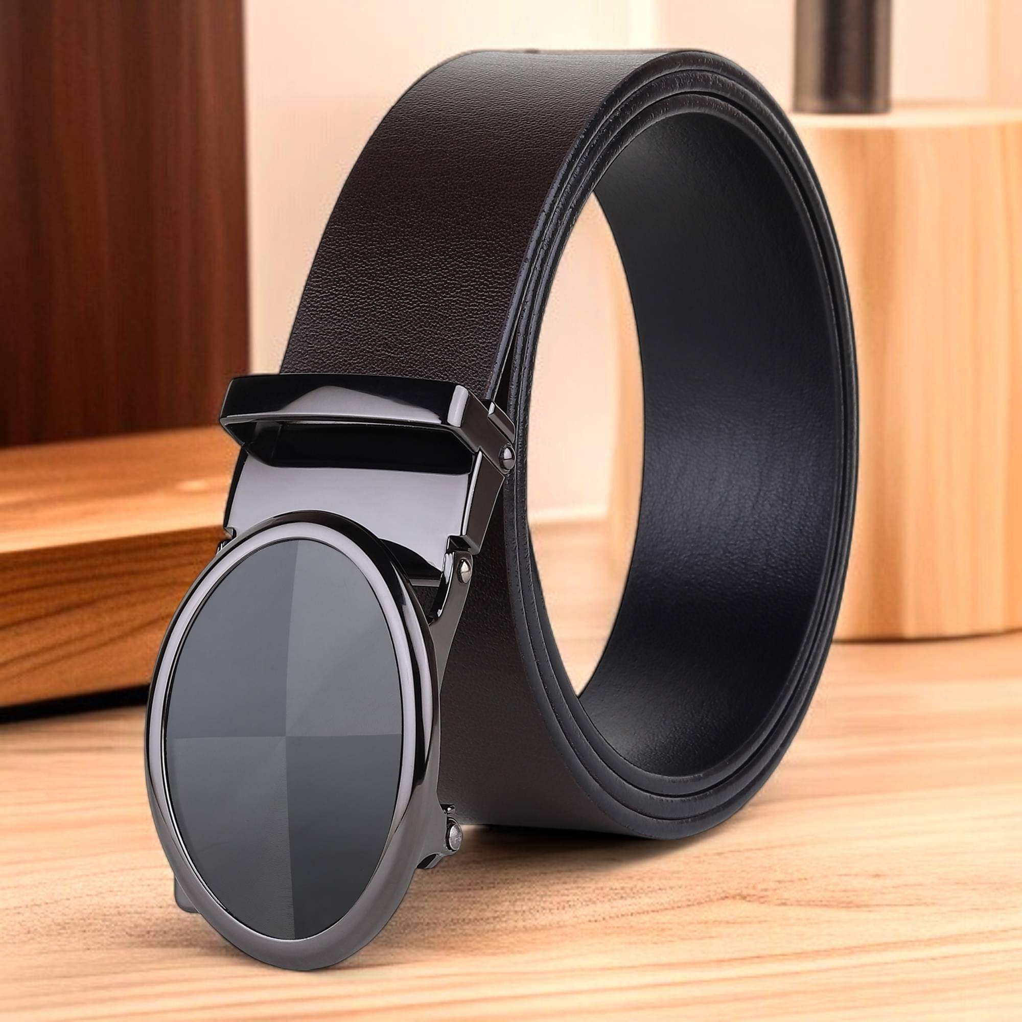 Loopa - Brown 100% Leather Men's Reversible Belt ( Pack of 1 ) Loopa - Brown 100% Leather Men's Reversible Belt ( Pack of 1 )