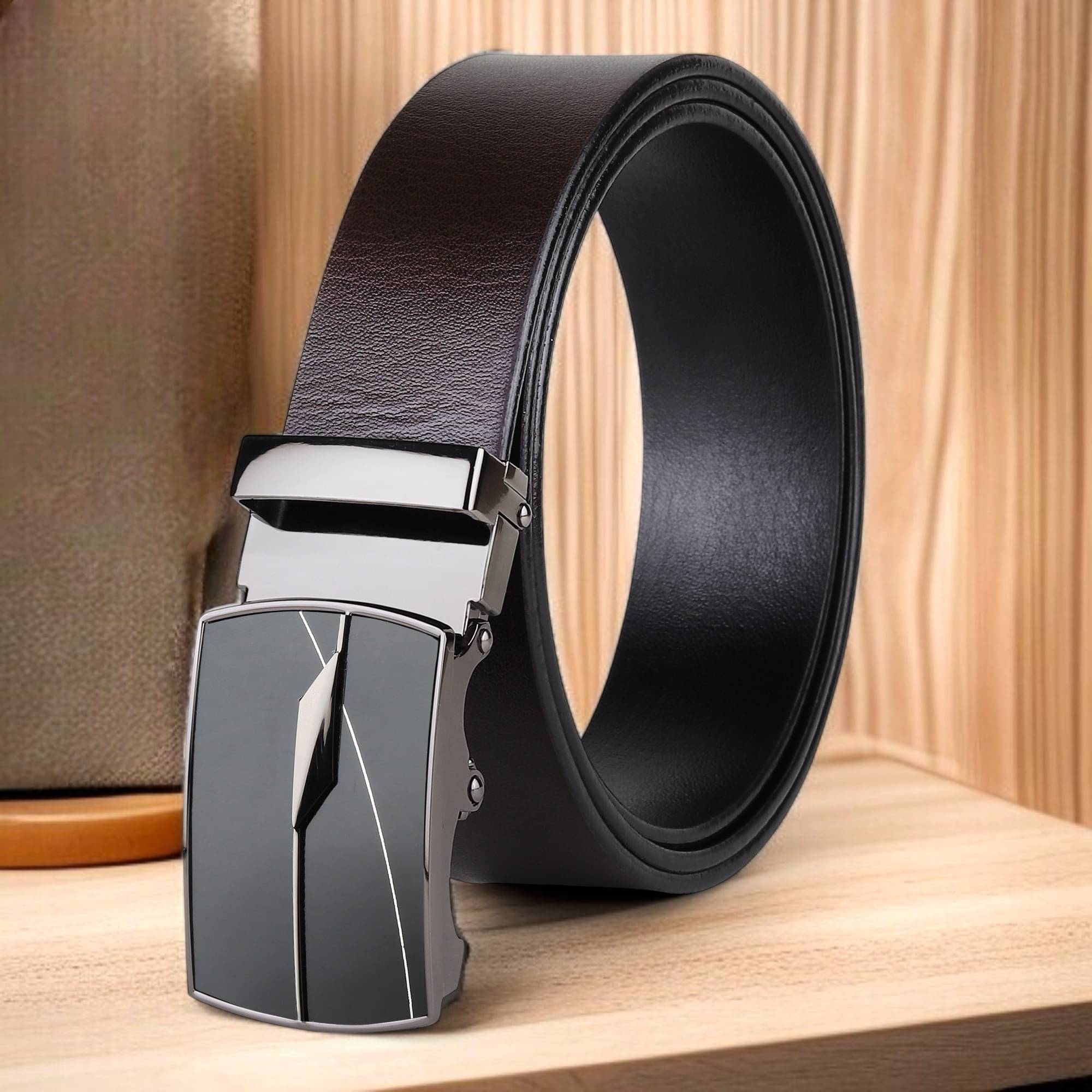 Loopa - Brown 100% Leather Men's Reversible Belt ( Pack of 1 ) Loopa - Brown 100% Leather Men's Reversible Belt ( Pack of 1 )