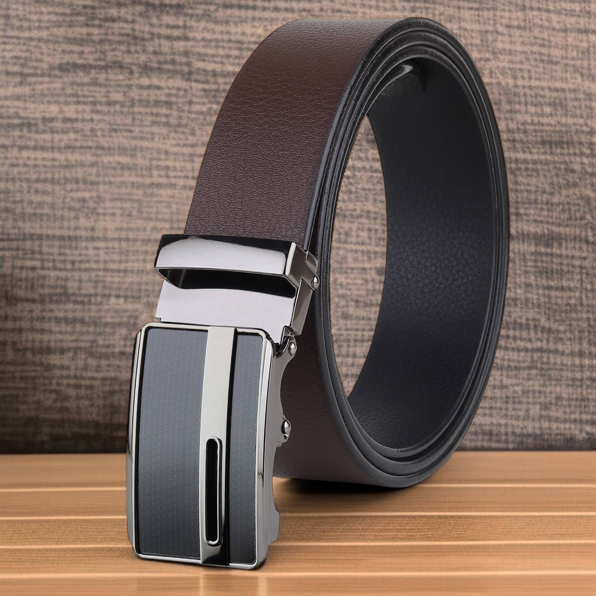 Loopa - Brown 100% Leather Men's Reversible Belt ( Pack of 1 ) Loopa - Brown 100% Leather Men's Reversible Belt ( Pack of 1 )