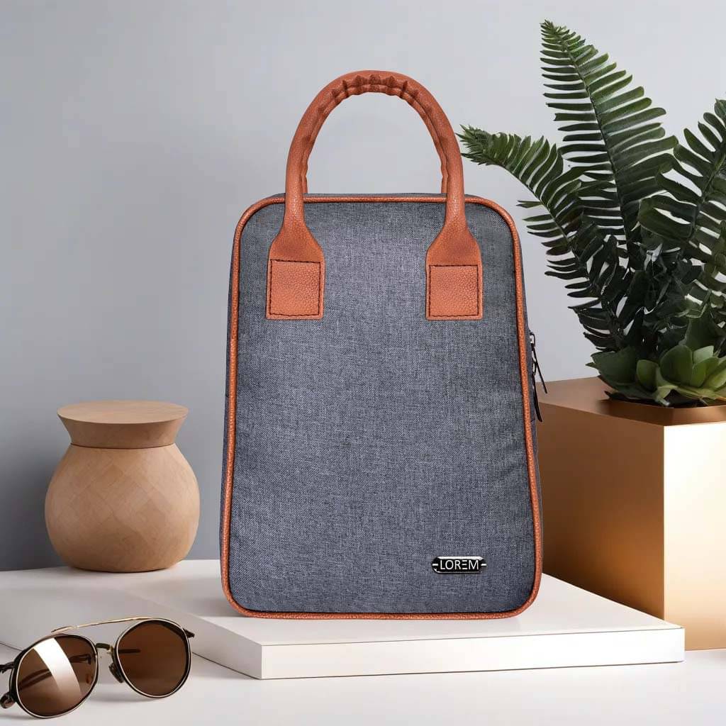     			Lorem Gray Fabric Lunch Bag Pack of 1