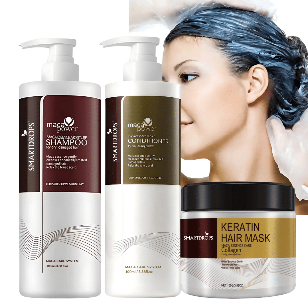     			Maca Power Shampoo, Conditioner & Keratin Hair Mask Combo