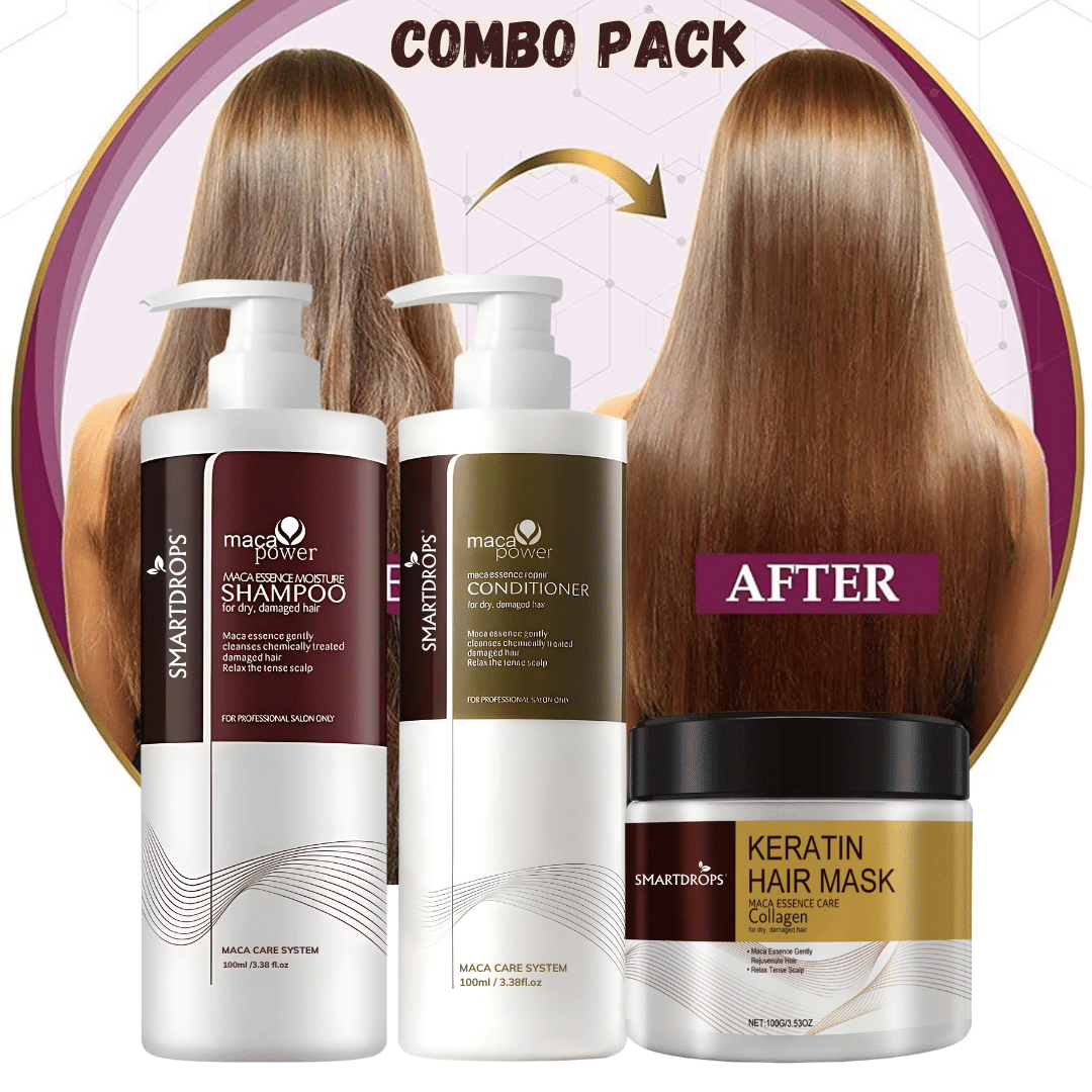     			Maca Power Shampoo, Conditioner & Keratin Hair Mask Combo