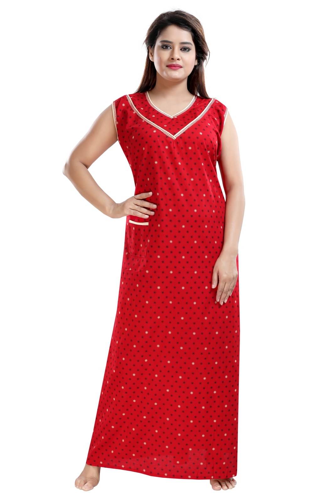     			Mallinath Multicolor Cotton Women's Nightwear Night Dress ( Pack of 1 )