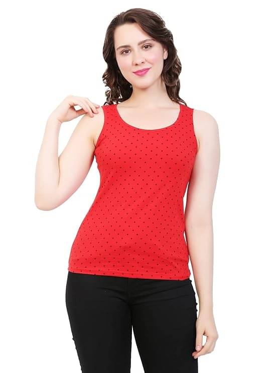     			Myo Women's Cotton Tank Top ( Red )