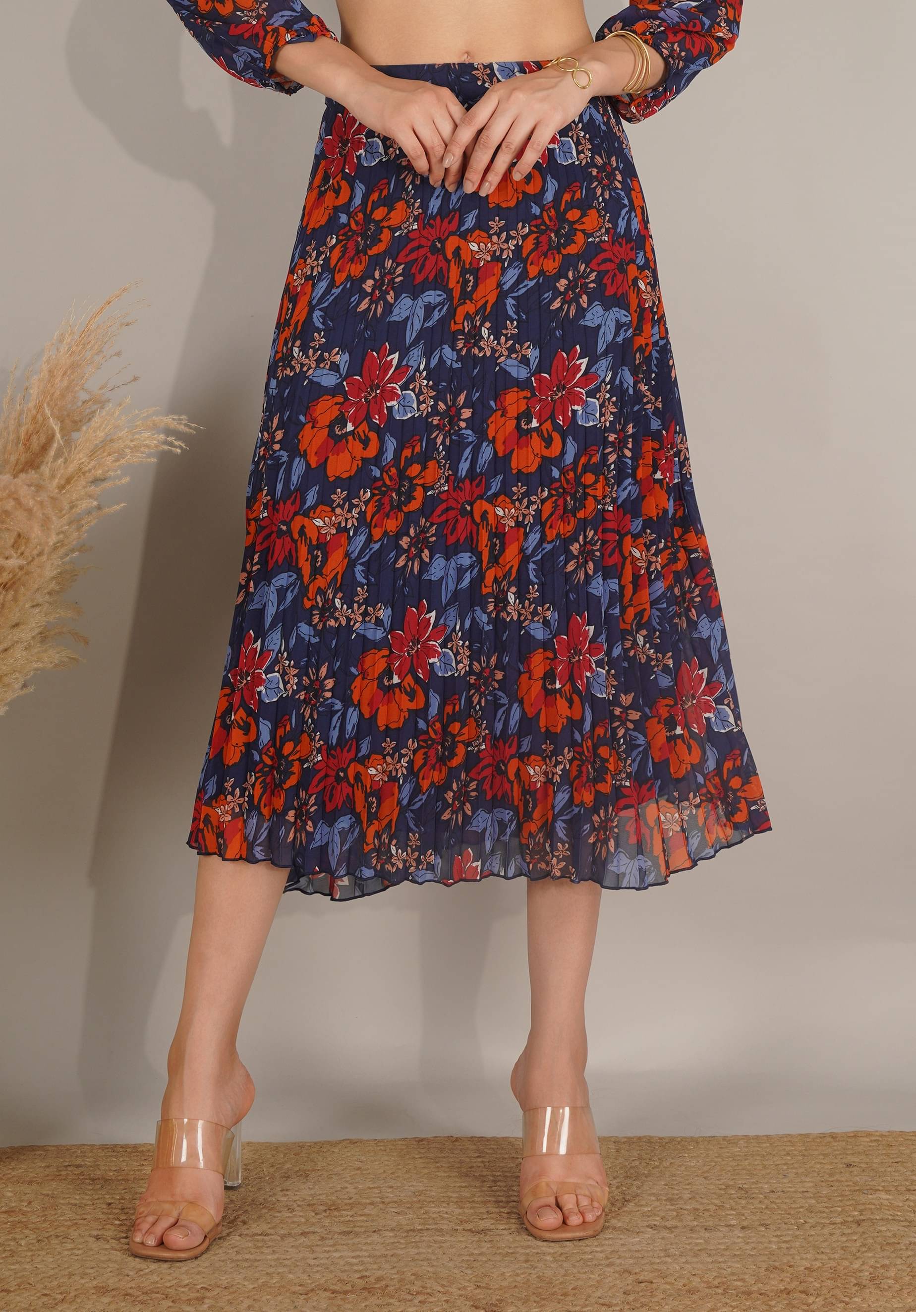     			NUEVOSDAMAS Multi Color Georgette Women's A-Line Skirt ( Pack of 1 )