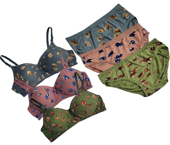 Narsingha Dreams Pack of 3 Cotton Blend Bra & Panty Set For Women ( Multicolor ) Narsingha Dreams Pack of 3 Cotton Blend Bra & Panty Set For Women ( Multicolor )