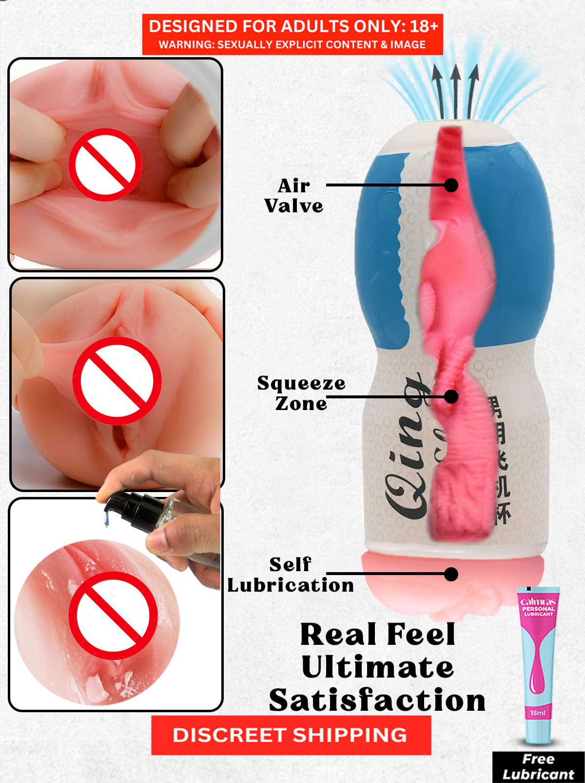     			Naughty Nights Vaginal Stroker Adult Sex Toy for Men | Soft & Realistic Pocket Pussy Handjob Qing Masturbator Cup For Men with Free Lube