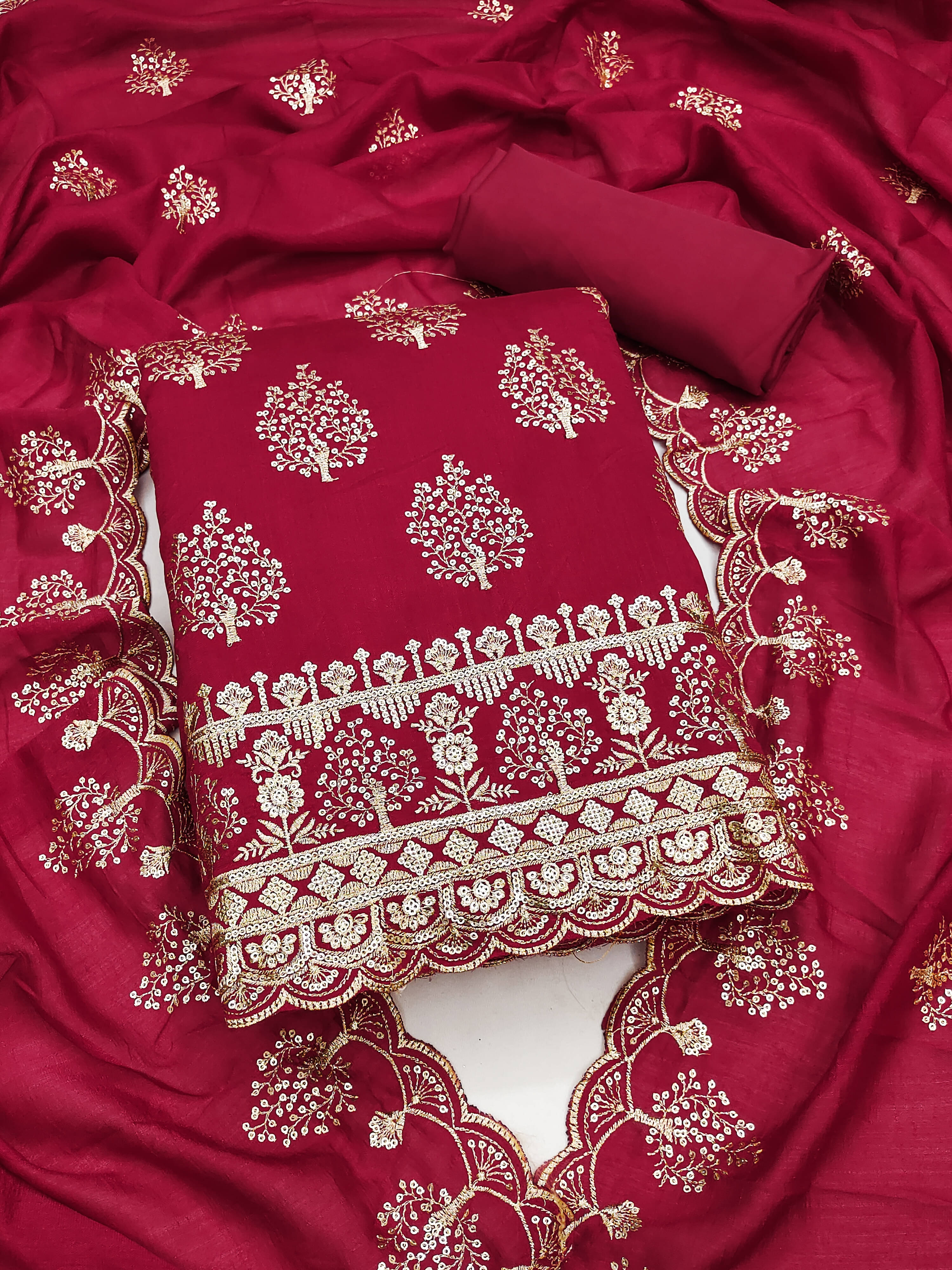 Nayanthara Trends Women Silk Unstitched Dress Material ( Pink )     			Nayanthara Trends Women Silk Unstitched Dress Material ( Pink )