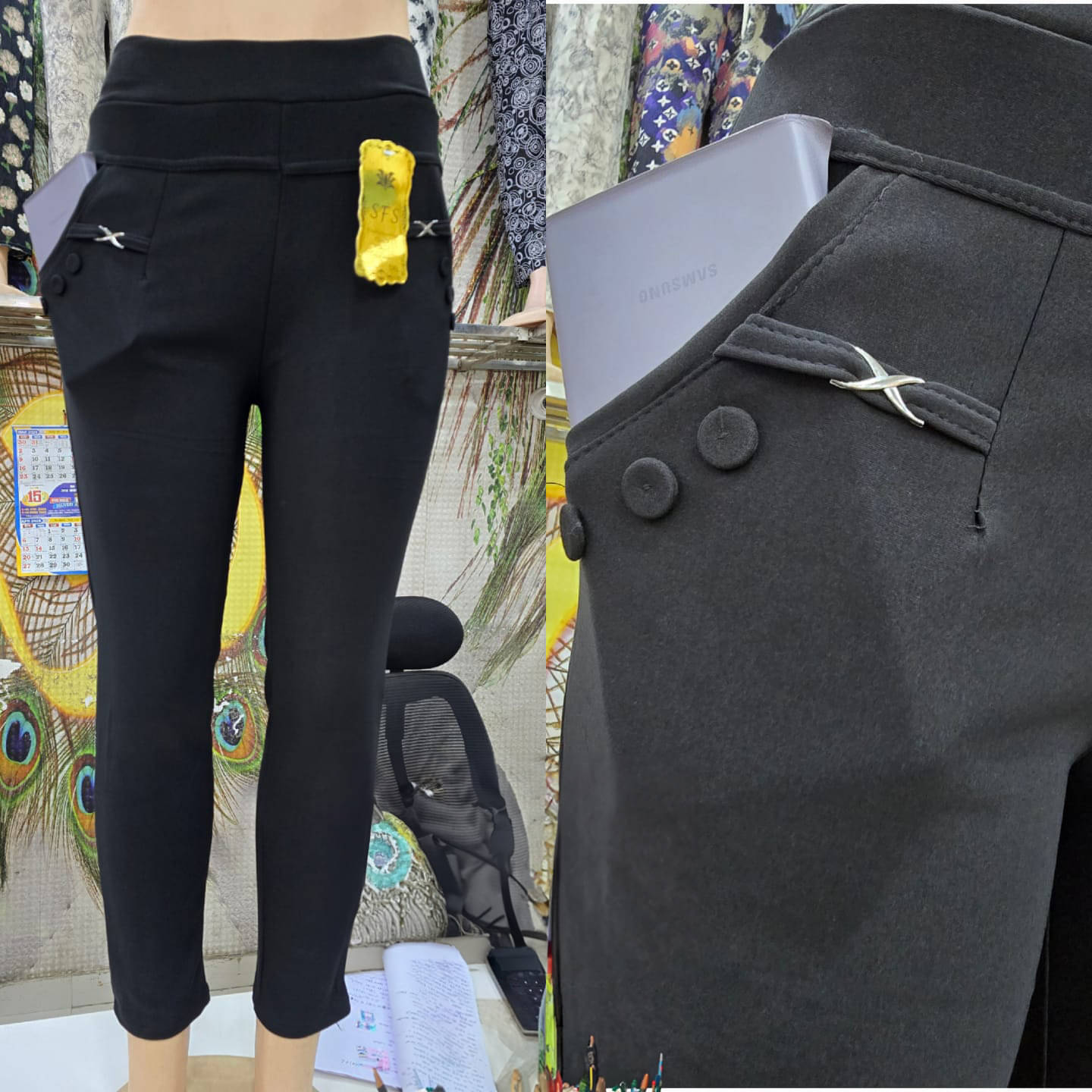     			Nios Fashion Pack of 1 Lycra Regular Women's Casual Pants ( Black )