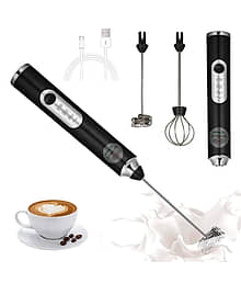 RENMAX Black Rechargeable Frother 100 Hand Blender Stand Whisker