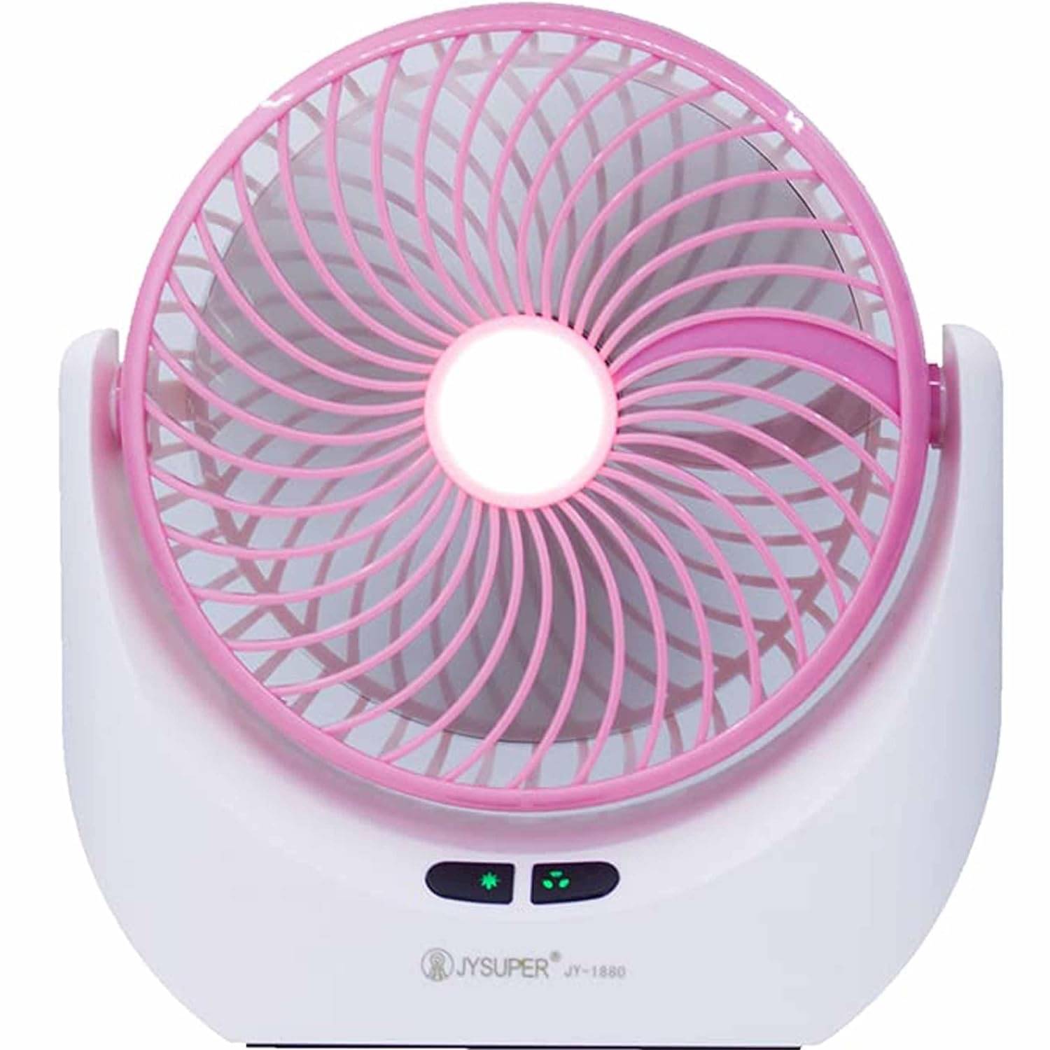     			Rechargeable 178 mm Desk Fan with LED Lighting| Rechargeable Fan| USB Charging Fan| 3 Fan Speed| 2-Light Brightness Setting| High Speed Table Fan for Home Office Travel (Pink)