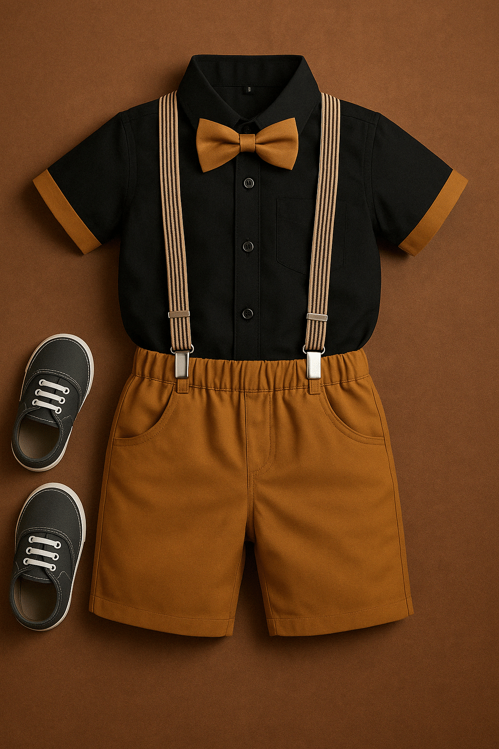     			TOGEPI Pack of 1 Unisex Cotton Blend Shirt & Shorts Set ( Brown )